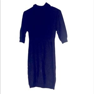 FOREVER 21 WOMEN’S BLACK TURTLENECK LONG SLEEVE SWEATER MINI DRESS